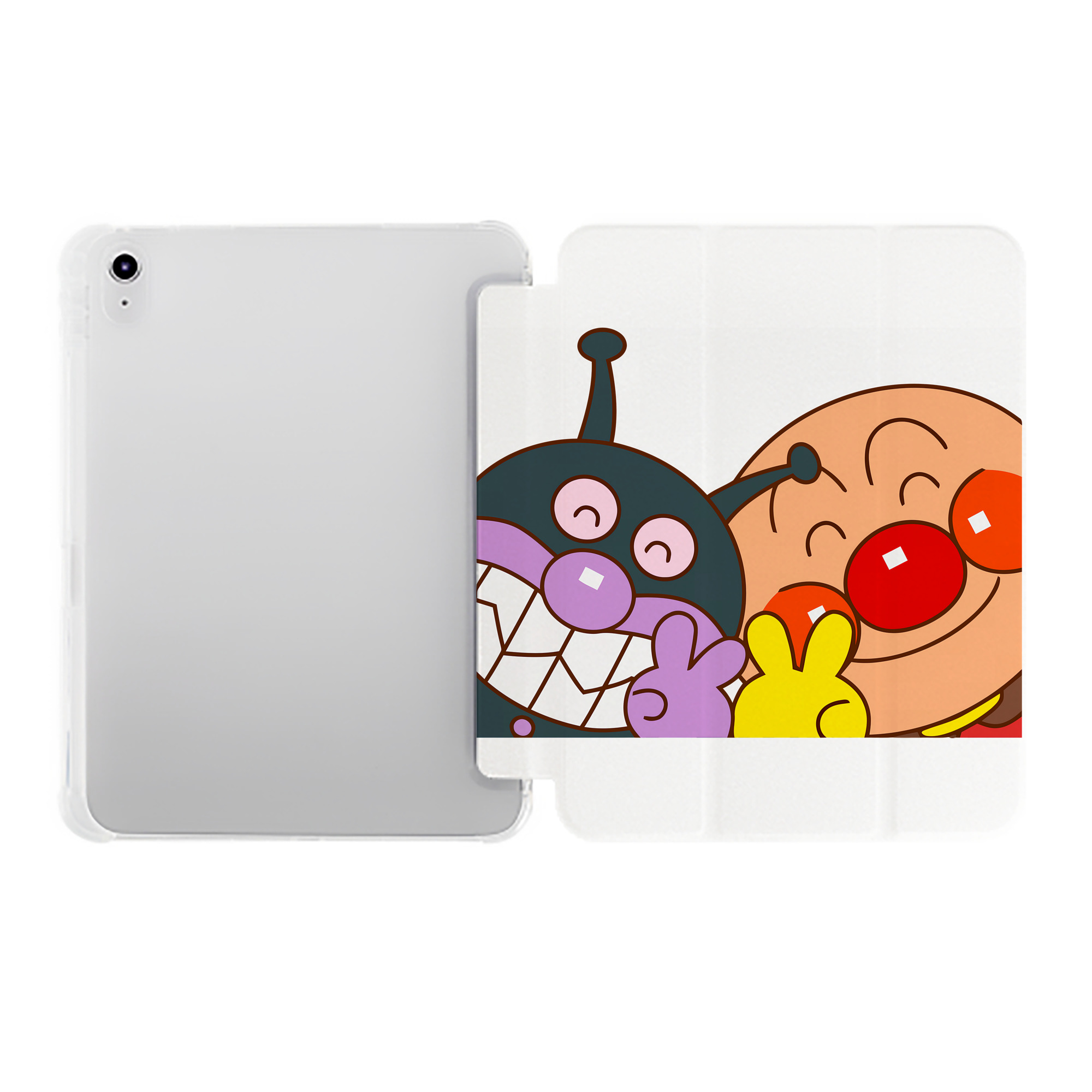 （画像用） アンパンマン Anpanman IPad ケース ペン収納付き 三つ折りスタンド PUレザー×シリコン 対応機種9.5/10.5/10.9インチ